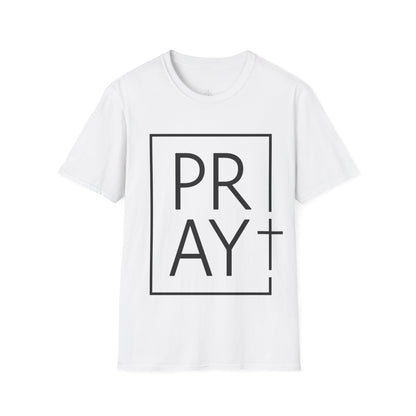 PRAY T‑Shirt — Minimal Faith Graphic Tee (Boxed Typography)