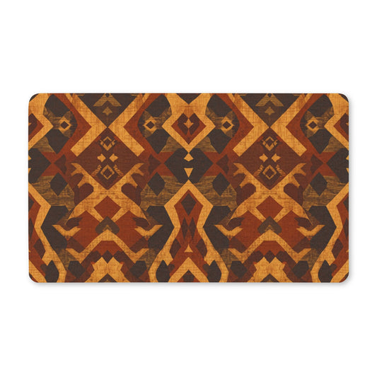 Southwest Tribal Pattern Polyester Doormat — Rustic Geometric Entry Mat