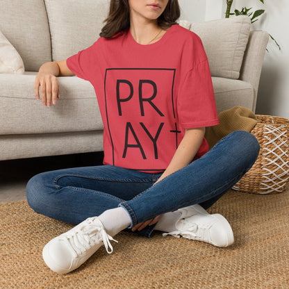 PRAY T‑Shirt — Minimal Faith Graphic Tee (Boxed Typography)