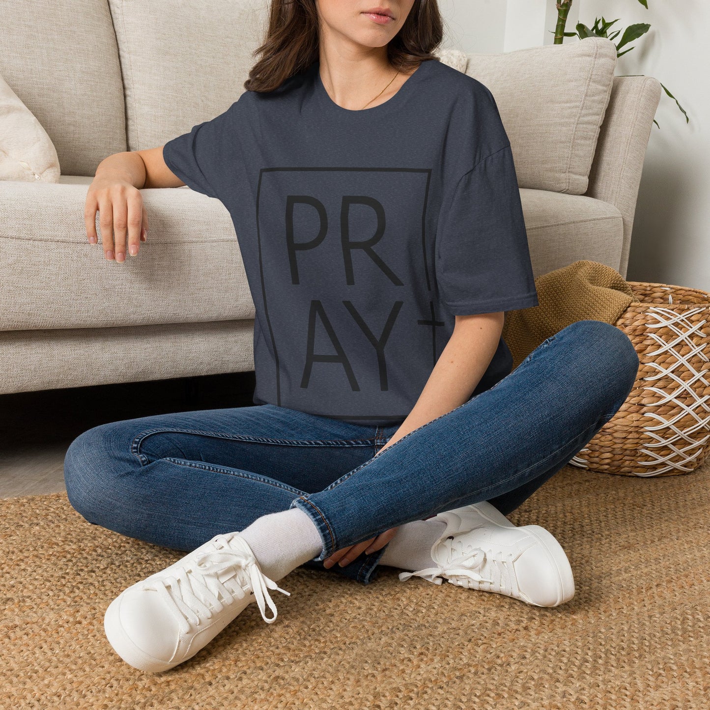PRAY T‑Shirt — Minimal Faith Graphic Tee (Boxed Typography)